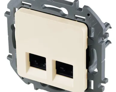 фото Механизм розетки RJ45 2-м Inspiria CAT.6 UTP сл. кость Leg 673841