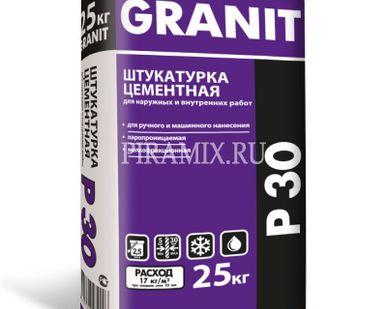фото Штукатурка цементная Granit P-30 25 кг 7123