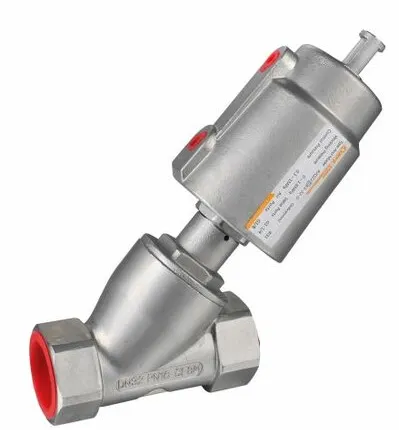 Фото №0 Седельный наклонный клапан с пневмоуправлением PNVR одностороннего действия резьбовой AISI304