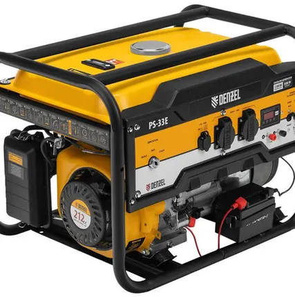 Фото №0 Генератор бензиновый PS-33E, 3.3 кВт, 230В, 15 л, электростартер Denzel