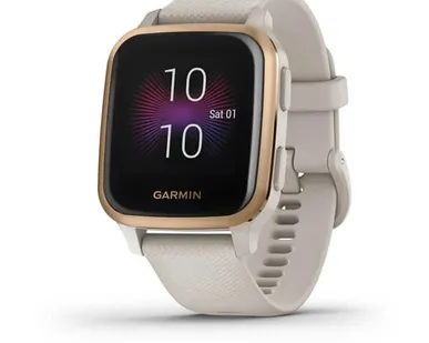 фото Часы Garmin Venu Sq Music Edition песочный с алюминиевым безелем цвета розовое золото