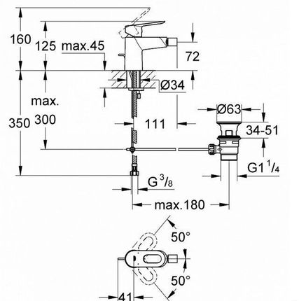 Фото №0 Смеситель для биде Grohe BauLoop 23338000