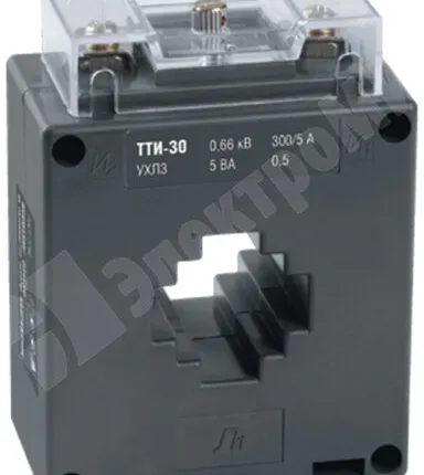 Фото №0 Трансформатор тока 300/5А 5ВА кл.0,5S серия ТТИ- 30 ITT20-3-05-0300 IEK (ИЭК)