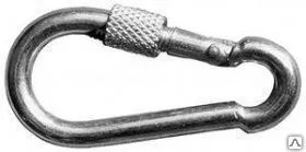 фото Карабин с фиксатором оцинкованный 4х40