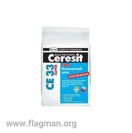 Фото №0 Затирка для швов Церезит CE-33 Super/2 кг светло-коричневый