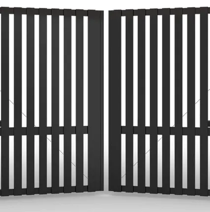 Фото №0 Распашные ворота AL-профиль вертикальные черные 3000х2000 мм