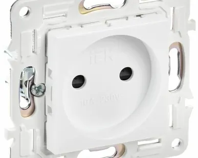 фото SKANDY Розетка без заземления с защитными шторками 10А SK-R01W арктический белый IEK