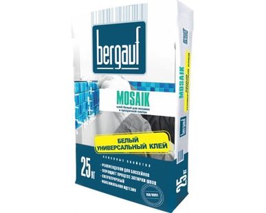 фото БЕРГАУФ Клей для мозаики (белый) для внутренних и наружных работ (25кг)