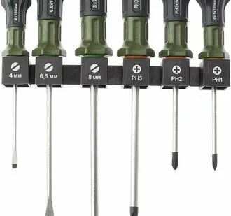 фото Набор отверток 6 шт с трехкомпонентыми рукоятками (728060) ДТ