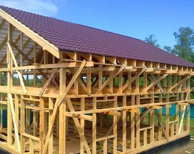 фото Дом одноэтажный (1 этаж), размеры 6х7 м, комплектация "каркас"