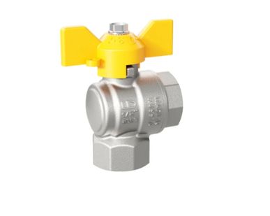 фото Кран шаровой латунный угловой LD Pride внутренняя/внутренняя бабочка GAS DN15 1/2