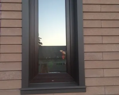 фото Откосы с наличниками фасадные 8017 металлические шоколад,темно коричневые