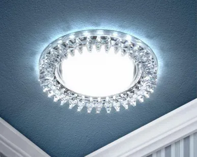 фото Светильник DK LD20 SL/WH GX53 точечный; декор со светодиодной подсветкой прозр. ЭРА Б0028065