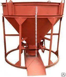 Фото №0 Бадья для бетона рюмка БН-0,5 с лотком (воронкой)