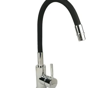 фото Смеситель для кухни GrossAqua Colorflex, с гибким изливом, черный (3241508B)