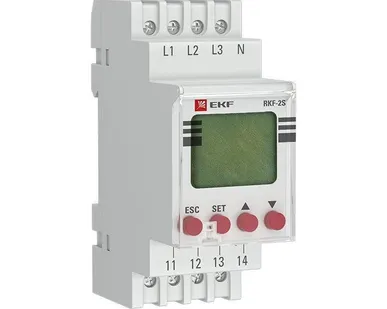 фото Реле контроля фаз с LCD дисплеем RKF-2S (с нейтралью) EKF rkf-2s