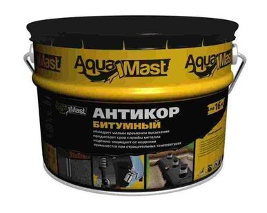 фото Мастика антикоррозийная ТЕХНОНИКОЛЬ AquaMast Фундамент, ведро 2,4 или 8 кг