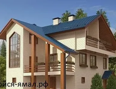 фото Каркасный дом 211.8 м2 трёхэтажный