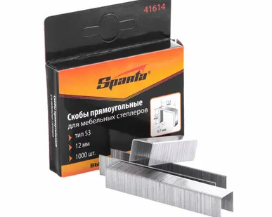 фото Скобы 12 мм, для мебельного степлера тип 53 1000 шт. Sparta