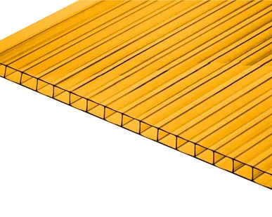 фото Сотовый поликарбонат CARBOGLASS Кристалл Оранжевый 8 мм (2,1*12 м)