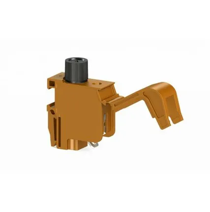 Фото №0 Klemsan Клеммник для трансформатора, с держ. предохранителя (5х20), винт.зажим, 4 мм.кв., (оранжевый); TRV 4S