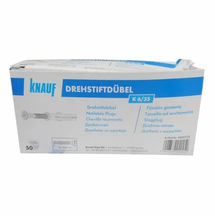 Фото №0 Кнауф Дюбель К6/35 уп. 100 шт