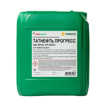 Фото №0 Масло моторное полусинтетическое Татнефть Прогресс 5W-40 10 л 5W-40