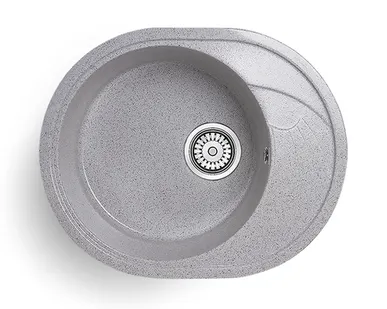 фото Мойка ГЛЯНЦЕВАЯ КВАРЦ 570LL-2СВЕТЛО СЕРЫЙ