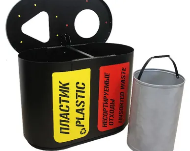 фото Урны для раздельного сбора мусора АКЦ Город 2секции х26л