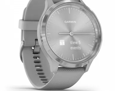 фото Часы Garmin Vivomove 3 серебристые с серым силиконовым ремешком