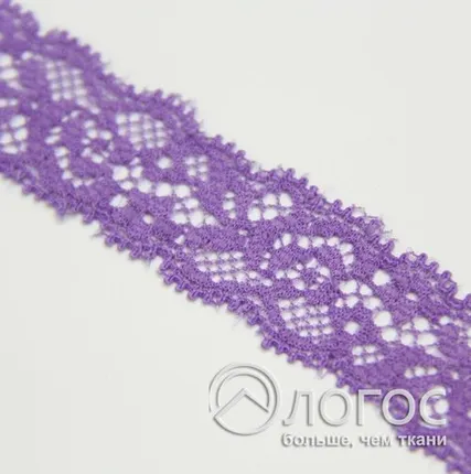 Фото №0 Кружево стрейч B-2 20 мм, И, сиреневый