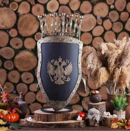 Фото №0 Подставка для шампуров и аксессуаров Щит Рыцарь эмблема Герб