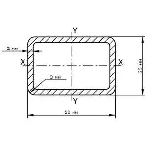 Фото №0 Труба профильная 50х25х2.0