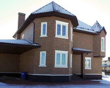 фото Облицовка фасада термопанелями с клинкерной плиткой