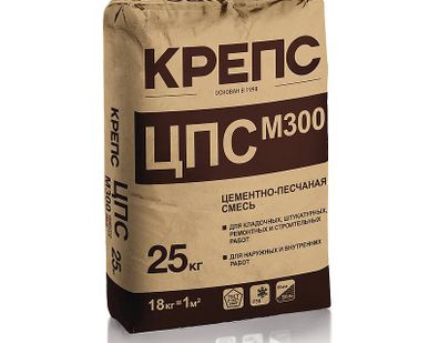 фото Цементно-песчаная смесь М-300 Крепс 25 кг