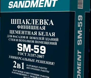 фото Шпаклевка цементная финишная белая SM-59