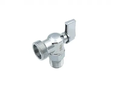 фото Кран угловой шаровой Valogin 1/2"н.р.*3/4"н.р. (ручка флажок)