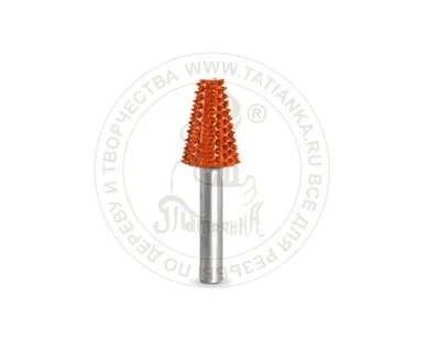 фото 6T12SE-90 - Конус (плоский верх), Ø хвостовика 6мм, Ø фрезы X 12,7мм, L фрезы 25,4мм (ex-coarse/ор)