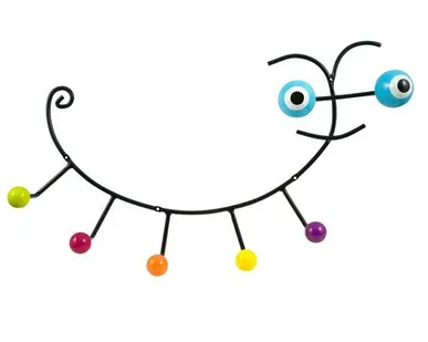 фото Большая настенная вешалка для одежды, голубая, металл, пластик, PYLONES 3661561005377/23088 BL