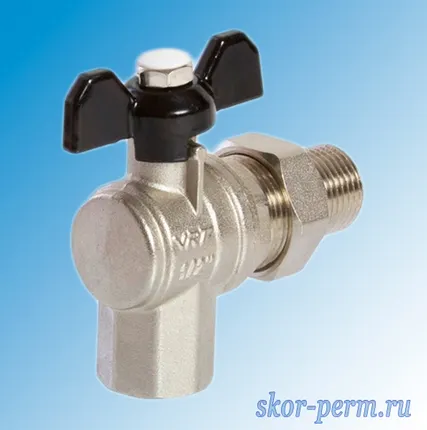 Фото №2 Кран шаровой 15 VERTUM бабочка, с накидной гайкой, угловой