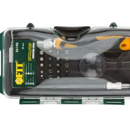 Фото №0 Набор отвертка для точных работ 30 бит+гибкий вал Fit 56190