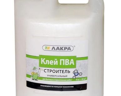 фото Клей ПВА универсальный Строитель 4 кг, ЛАКРА