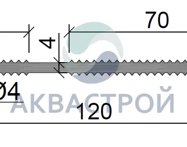 фото Гидроизоляционная шпонка (гидрошпонка) АКВАСТОП ХВН-120-04 (ПВХ-П)