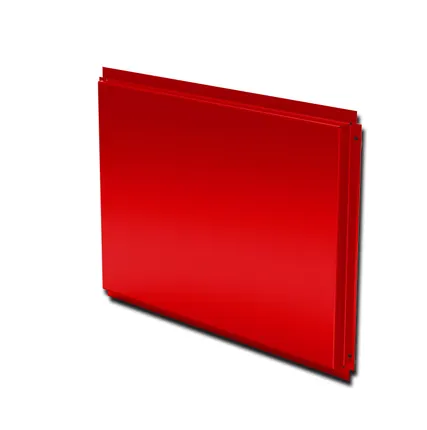 Фото №0 Кассета фасадная прямая открытого типа 0,7 c порошковым покрытием RAL 3020 транспортный красный