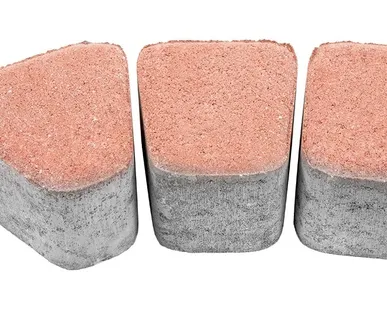 фото Тротуарная плитка Берит Комплект Готика Красная 121х115х80, 103х115х80, 86х115х80 на белом цементе