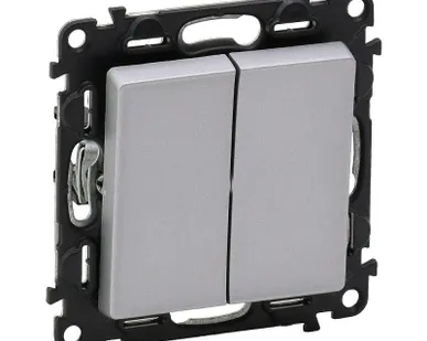 фото Механизм выключателя 2-кл. СП Valena Life 10А IP20 250В с лиц. панелью безвинт. зажимы алюм. Leg 752605