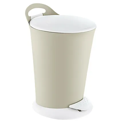 Фото №0 контейнер для мусора TURAN Penguin Latte 6л с педалью бежевый пластик