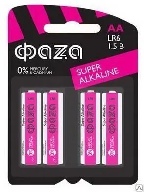 Фото №0 Элемент питания LR 6 ФАZА Super Alkaline Shrink-4