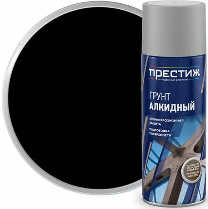 Фото №0 Престиж Грунт алкидный аэрозольный черный 425мл