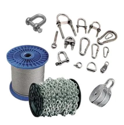 Фото №0 Карабины, тросы, цепи, крюки, зажимы, талрепы.